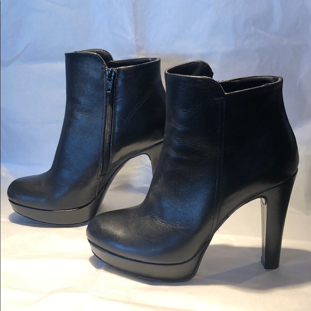 Italian black leather ankle boots